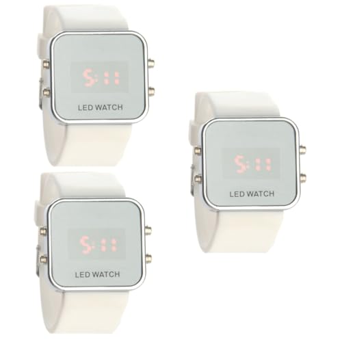SAFIGLE 3st Led-Uhr Mit Silikonband -led-Uhr Led-spiegeluhr Betrachten Unisex-led-Uhr Led-digitaluhr Anzahl Gurt Männer Frauen von SAFIGLE