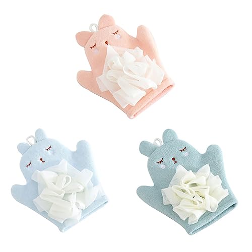 SAFIGLE 3stücke Cartoon Bad Mitt Dusche Waschlappen Körper Schrubben Handschuhe Für Junge Mädchen Badeaccessoires Sanfte Hautreinigung von SAFIGLE