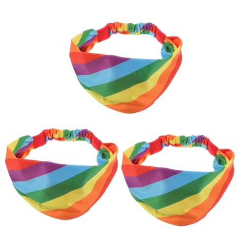 SAFIGLE 3stücke Regenbogen Sport Stirnband Für Yoga Und Fitness Elastisches Schweißband Rutschfest Und Atmungsaktiv Vielseitiges Haarband Für Damen Und Für Laufen Und Workouts von SAFIGLE
