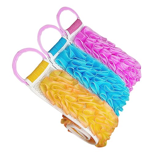 SAFIGLE 3stücke Badetuch Verdickt Handtuch Doppelseitiger Rückenstreifen Badezubehör Praktisch Polyesterseide Netz Pe-seide Schaum Kneten Reibung Reinigung Haut Bequem Badeerlebnis von SAFIGLE