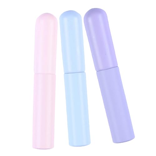 SAFIGLE 3stücke Teiliges Silikon Lippenpinsel Hautfreundlicher Applikator Für Lippenpflege Lip Gloss Und Concealer Beauty-tool Für Makeup-anwendungen Tragbar in Farben Violett Und Blau von SAFIGLE