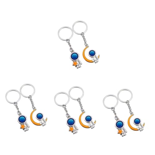 SAFIGLE 4 Paar Astronauten Schlüsselanhänger Rucksack Zubehör Schlüsselanhänger Weltraum Roboter Schlüsselanhänger Kreativ Cool Schlüsselanhänger Tasche Schlüsselanhänger von SAFIGLE