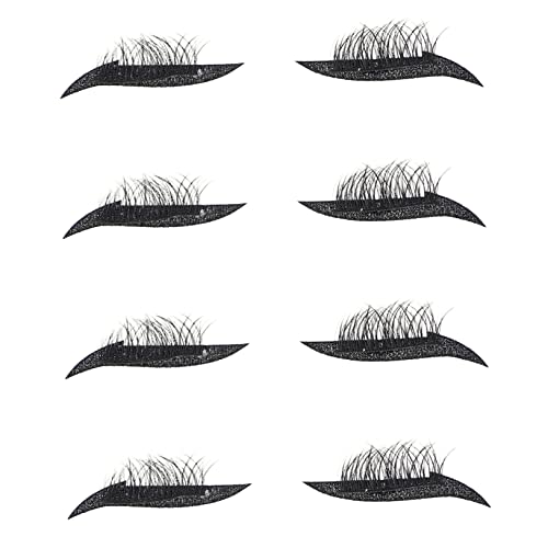 SAFIGLE 4 Paare Glitzer Eyeliner Aufkleber Schwarz Selbstklebend Wimpern Sticker für Make Up Cosplay Festivals und Alltag Einfache Anwendung Langlebig und Praktisch von SAFIGLE