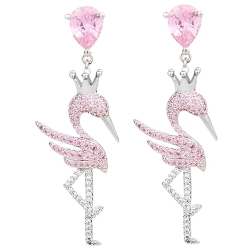 4 Paare Flamingo Ohrringe FüR Damen - Kristallohrringe, Funkelnde HäNgende Ohrringe, Sommer Schmuck FüR Frauen Und MäDchen, Perfekt FüR Tanz, Hochzeit, Geburtstag, Abschlussball, Weihnachten von SAFIGLE