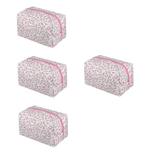SAFIGLE 4stücke Floral Makeup Organizer Bag Leichte Kosmetiktasche Mit Reißverschluss Vielseitig Einsetzbar Für Make-up Hygieneartikel Und Für Und Unterwegs von SAFIGLE