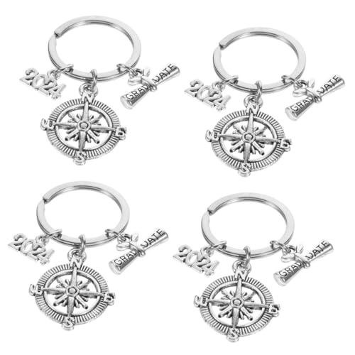 SAFIGLE 4 Stück 2024 Schlüsselanhänger Für Die Abschlusssaison College-Senior-schlüsselanhänger Klasse Von 2024 Schlüsselanhänger Inspirierende Abschlussgeschenke Rostfreier Stahl Silver von SAFIGLE