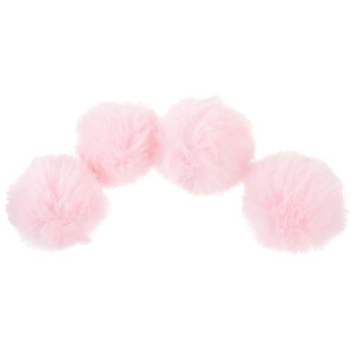 SAFIGLE 4 Stück Abnehmbare Flauschige Bommel Broschen Hellrosa Dekorative Kunstfell anstecknadeln für Kleidung Schuhe Hüte und DIY Bastelprojekte von SAFIGLE