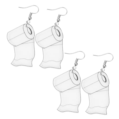 SAFIGLE 4 Stück Acryl Ohrhänger Toilettenpapier Design Leicht Damen Ohrschmuck Kreativ Modisch Geschenk von SAFIGLE