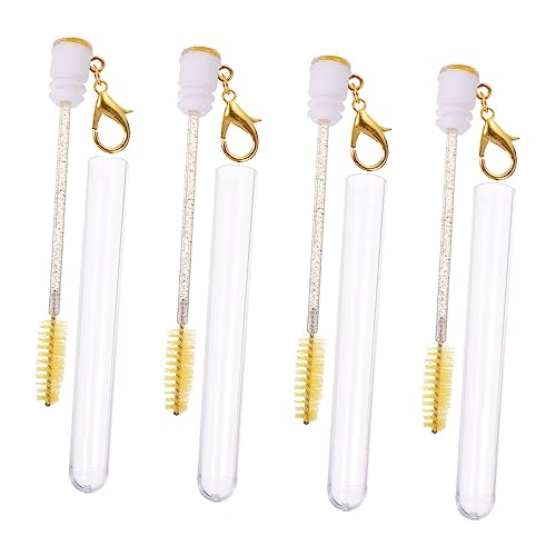 SAFIGLE 4 Stück Augenbrauenbürstenrohr für Zauberstab Wimperntusche Mascara-Zauberstäbe Röhren wimpernbürste wimpern bürste Make-up-Pinsel-Zauberstäbe Wimpernschlauch Acryl Yellow von SAFIGLE
