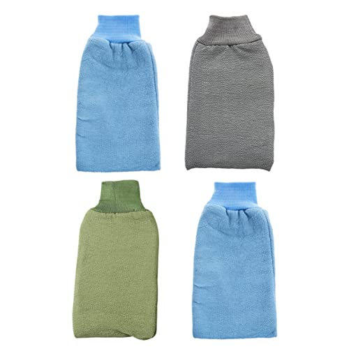 SAFIGLE 4 Stück Badetuch Handschuh zum Duschen Duschhandschuh Badehandschuh reinigungstuch dusche reinigungshandschuh Zufällige Farbe von SAFIGLE