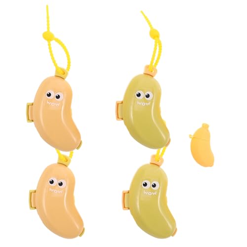 SAFIGLE 4 Stück Bananen-Zahnbürstenkopfabdeckungen – Reise-Zahnbürstenschutz mit Zahnpasta-Etui – Tragbarer, wiederverwendbarer Organizer für Zahnbürsten – Obst-Design – Für Zuhause und von SAFIGLE