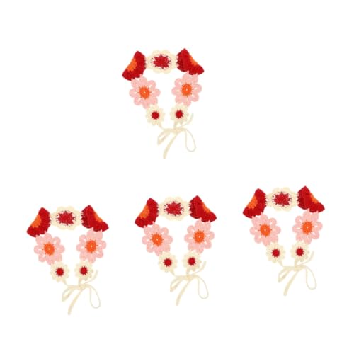 SAFIGLE 4 Stück Blumenstirnband für freundinnen Haarband kopfschmuck Kopftuch Stirnbänder geflochtenes Stirnband Make-up-Stirnband Haarschmuck für Frauen bandana stirnband Stoff von SAFIGLE