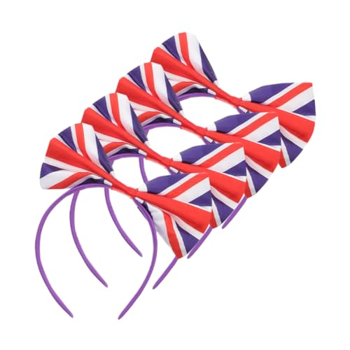SAFIGLE 4 Stücke Stirnbänder mit Britischer Flagge für Damen Haarband mit Schleife Vielseitiges Haaraccessoire für Karneval Sport und Cosplay Kopfschmuck für Mädchen von SAFIGLE