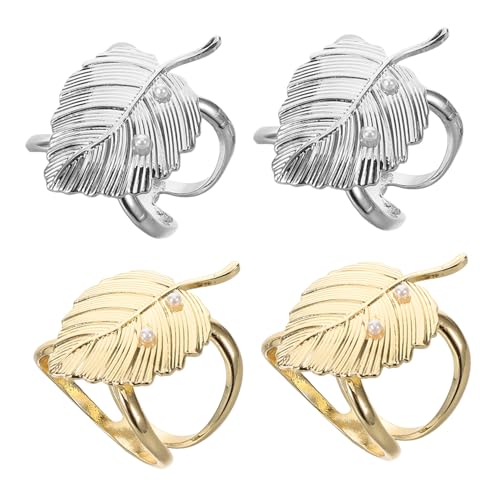 SAFIGLE 4stücke Schalschnallen Für Seidenschals Schmuckzubehör Mit Künstlichen Perlenblättern Schalverschlüsse Für Kleider Und Hemden Blattschalschiebeclips Für Schals Und Tücher von SAFIGLE