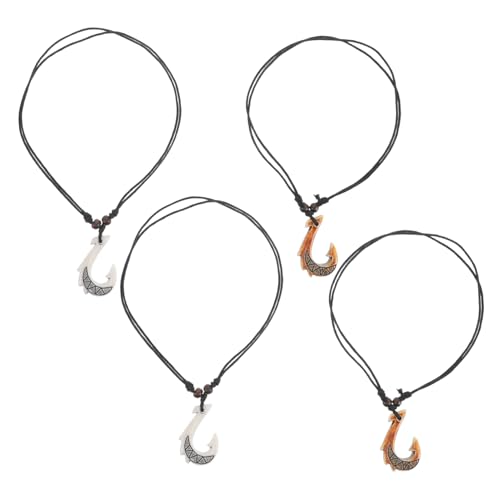 SAFIGLE 4 Stück Ethnische Halskette Leichtem Resin Einzigartiger Schmuck für Männer Frauen für Reisen Zusammenkünfte von SAFIGLE