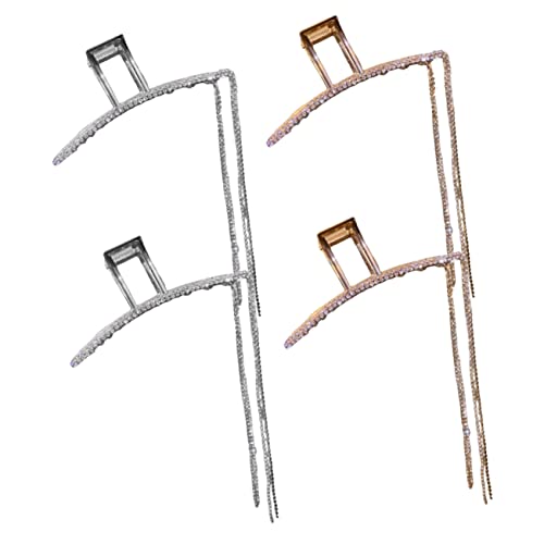 SAFIGLE 4 Stück Funkelnde Haarklammern mit Kette und Quaste Haarklammer für und Mädchen für Freizeit und Besondere Anlässe von SAFIGLE