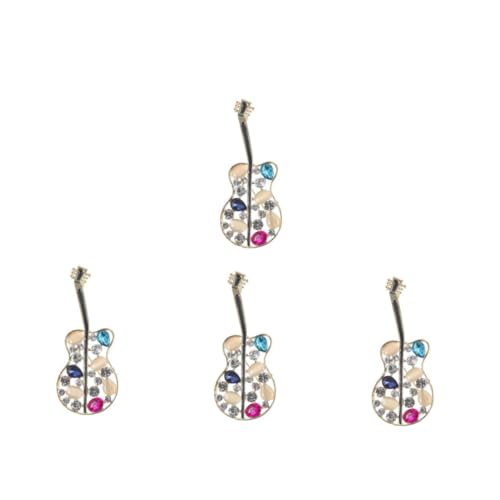SAFIGLE 4 Stück Gitarrenbrosche Instrumentenschmuck Musikinstrumente Brosche Instrumenten -Mode -Revers -Brosche Musik-Schmuck-Brosche Musikalische Brosche Musik Reversnadel Legierung von SAFIGLE