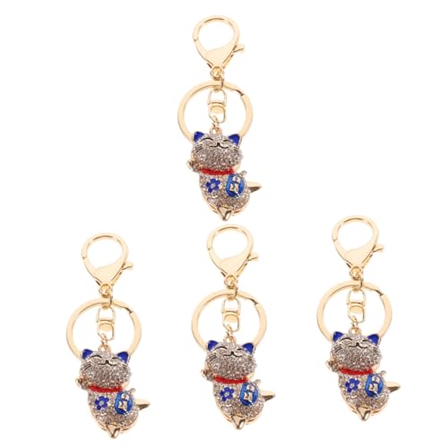 SAFIGLE 4 Stücke Kreative Katze Geformt Ornament Schlüsselanhänger Metall Dekorative Schlüssel Für Auto von SAFIGLE