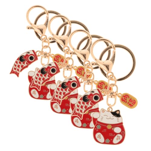 SAFIGLE Schlüsselanhänger mit Katzenmotiv Lebensecht Metall Cartoon-Design Dekorativer Weihnachtsanhänger für Rucksäcke 4 Stück von SAFIGLE