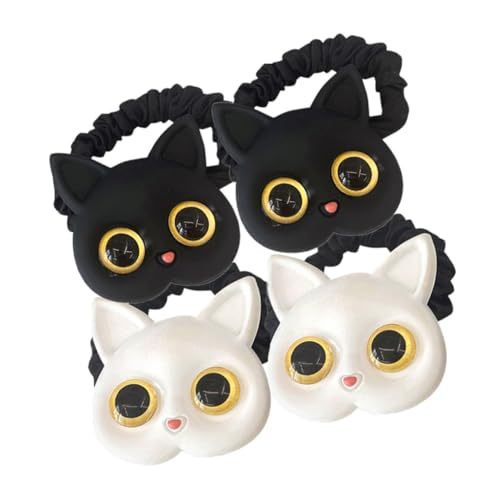 SAFIGLE 4stücke Katzen-haargummis Elastische Pferdeschwanzhalter Für Mädchen Und Frauen Kleine Haar-accessoires Für Verschiedene Anlässe von SAFIGLE