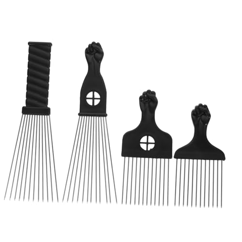 SAFIGLE 4stücke Afrokamm Für Männer Bartkamm Haarkamm Kammkamm Aus Afrokämme Für Haare Entwirren Und Stylen Edelstahl Haar Lift Kamm von SAFIGLE