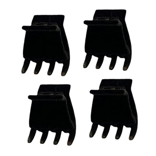 SAFIGLE 4 Stück Haarnadel klein Haarspangen frauen geformt Plüsch Klaue Haarspangen Clips haarschmuck haarspangen Klammer trendige Haarspangen Klemmklemmen für Haarbacken Samt Black von SAFIGLE