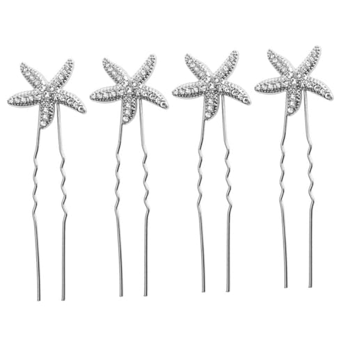 SAFIGLE 4 Stück Haarnadeln Stern Haarspangen Für Braut Strand Hochzeit Haarschmuck Stilvolles Haaraccessoire Für Frauen Meerjungfrauen Design Für Hochzeitsfrisuren Und Strandpartys von SAFIGLE