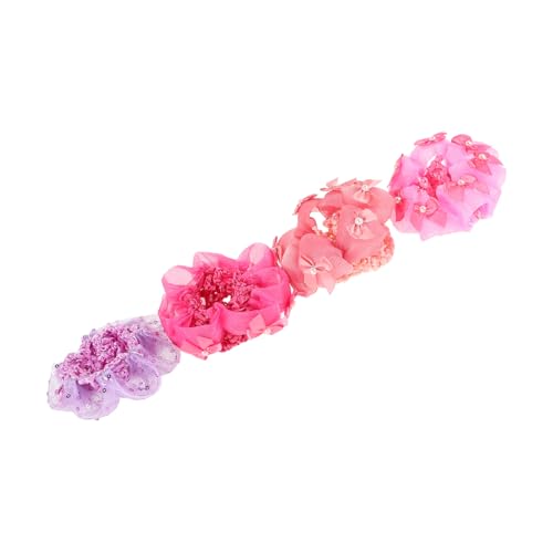 SAFIGLE 4stücke Haarnetz Für Haarknoten Gehäkeltes Haarnetz Für Frauen Haarknotenabdeckung Für Frauen Ballett-duttnetz Stoff-snood Blumen-haarknoten-netz Zum Skaten Anziehen Tanzen von SAFIGLE