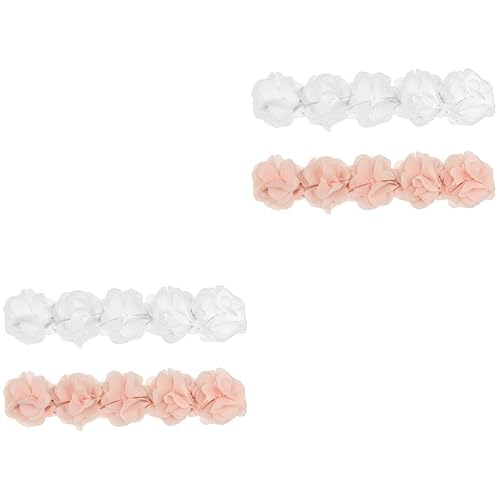 SAFIGLE 4 Stück Baby Kopfschmuck Stirnbänder Für Neugeborene Kopftuch Mit Babyschleife Haarband Haargummis Für Kleinkinder Baby Blumen Stirnband Blumen Haar Hand Blütenkopf Mädchen Kleine von SAFIGLE