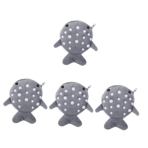 SAFIGLE 4stücke Cartoon Shark Plüsch Geldbörse Kawaii Münzgeldbörse Für Damen Tragbare Aufbewahrungstasche Mit Reißverschluss Süßes Design Für Kleingeld Und Kleinigkeiten von SAFIGLE