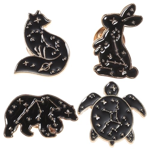 SAFIGLE 4 Stücke Legierungsbroschen für Kleidung Hasen- Schildkröten und Fuchsdesign Dekorative Pullover Broschen für Kinder und Erwachsene für und Alltagsmode von SAFIGLE