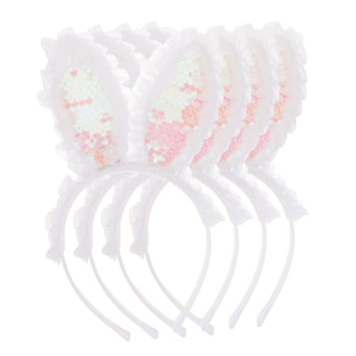 SAFIGLE 4 Stück Hasenohr Stirnband hasenhaarreif leuchtendes Stirnband ostern haarschmuck ostern haarreif Party-Stirnbänder für Frauen Ohren-Stirnband Karikatur Plüschstoffe Zubehör Kind von SAFIGLE