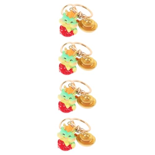 SAFIGLE 4stücke Chinesischer Drachen Schlüsselanhänger Ingot Stilvolles Taschen Und Rucksack- Perfektes Feng Shui Für Jahr Drachen von SAFIGLE