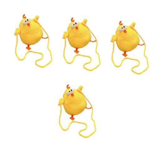 SAFIGLE 4stücke Kids Coin Purse Woven Chick Crossbody Bag Handgewebte Umhängetasche Für Mädchen Geldbörse Im Hühnerdesign Für Junge Mädchen Und Junge von SAFIGLE