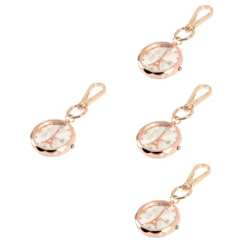 SAFIGLE 4 Stück Krankenschwester Brustuhr Christmas Weihnachten Taschenuhr für Kinder Metallbesatz Digitaluhr Abzeichenmarker für Krankenschwestern leuchtende Taschenuhr Anmut schmücken von SAFIGLE