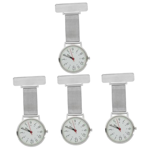SAFIGLE 4 Stück Uhr Clip Auf Krankenschwesteruhr Brosche Zum Anklemmen An Der Uhr Taschenuhr Brosche Taschenuhr Ansteck-quarzuhr Digitaluhr Metall Silver von SAFIGLE