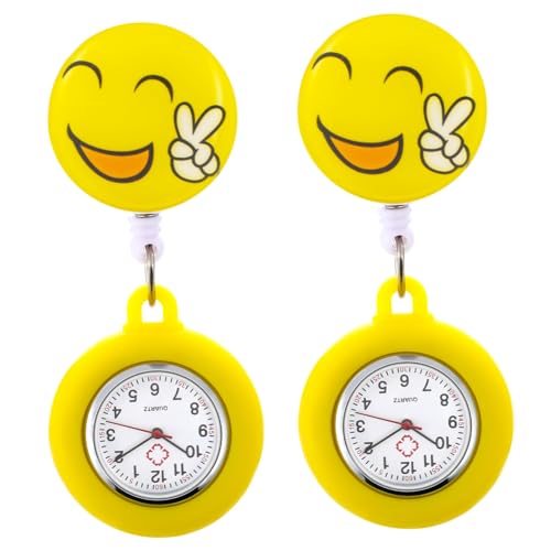 SAFIGLE 4 Stück Krankenschwester Uhr Hängende Uhr Cartoon-Frauen en Für Männer Digital Für Herren Krankenschwester Anstecknadel E-Clips Student Männlich -Eisen- Fall von SAFIGLE