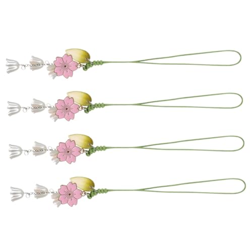 SAFIGLE 4 Stück Kreativer Tulpenanhänger Hängegurt Handyanhänger Trendy Kurzes Telefonband Geldbörsenanhänger Handyhülle Schmuckanhänger Telefonband von SAFIGLE
