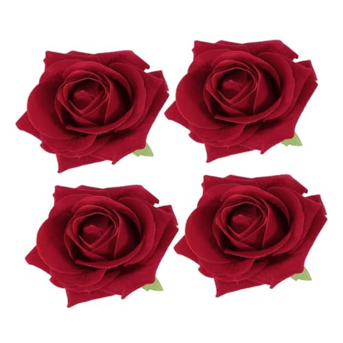SAFIGLE 4stücke Haarnadel Mit Roter Rosenblüte Blumenhaarnadel Für Frauen Und Mädchen Als Brosche Oder Haarspange Langlebig Und Vielseitig Einsetzbar Für Hochzeiten Partys Und von SAFIGLE