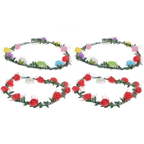 SAFIGLE 4 Stück LED Haaraccessoires Blumige Stirnbänder mit Leuchtenden Elementen für Bräute und Festlichkeiten Zufällige Farben Langlebiges Material Zufällige Farbe von SAFIGLE