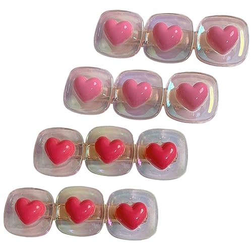 SAFIGLE 4 Stück Love Haarnadeln Damen Haarspangen Für Mädchen Accessoires Herz Haarspange Haarnadel Niedliche Clips Haarspangen Haarschmuck Haarwerkzeuge Zum Stylen Harz von SAFIGLE