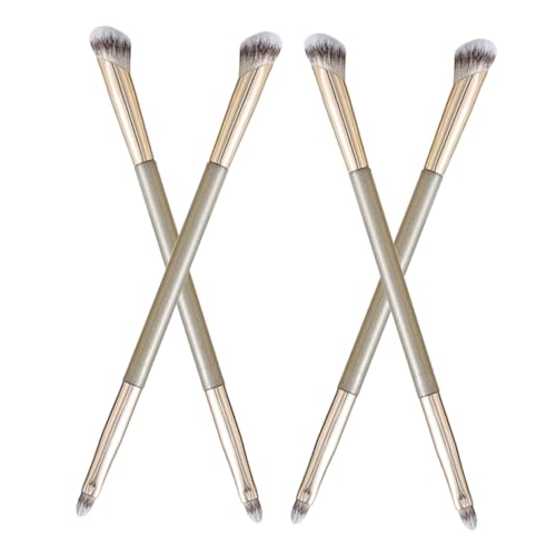 SAFIGLE 4 Stück Make Up Pinselset Doppelend Concealer Foundation Pinsel Kleiner Gesichtspinsel für Frauen für Flüssig und Puder Make Up für Reisen und Alltag von SAFIGLE