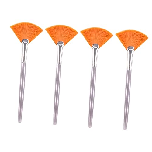 SAFIGLE 4 Stück Maskenpinsel Pulver tragbar Reinigung Multipack Fächerbürsten Mädchen Peeling Lüfter süße Schminkpinsel Pinsel Make-up Gesichts- kosmetische Werkzeuge Make -up -Tools Weiß von SAFIGLE