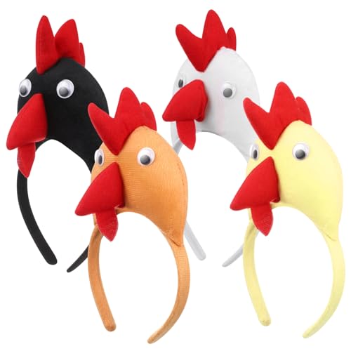 SAFIGLE 4 Stück Maskerade Hühner Stirnbänder Festliches Kopfschmuck Accessoire für Partys Bunten Haarschmuck für Festivals Langlebig und Sicher Zufällige Farbe Zufällige Farbe von SAFIGLE