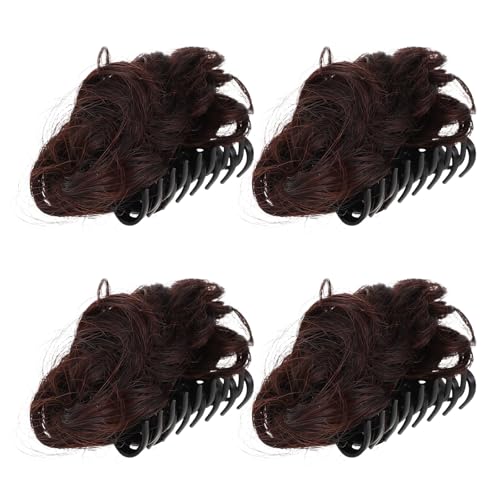 SAFIGLE 4 Stück Messy Bun Haarteil – Clip-On Bun Haarteile Extensions Messy Curly Chignon Hochsteckfrisuren Krallenclips Haarschmuck für Frauen von SAFIGLE