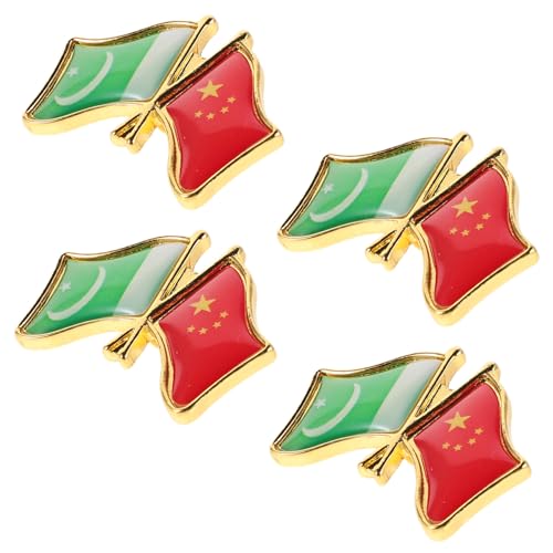 SAFIGLE 4 Stück Metallische Broschen für Kleidung Hüte Rucksäcke Dekorative Anstecknadeln zur Internationaler Beziehungen von SAFIGLE