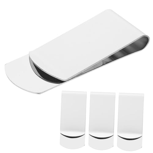 SAFIGLE Geldklammer Aus Edelstahl Für 4 Stück Scheckklammern Tragbarer Bargeldhalter von SAFIGLE