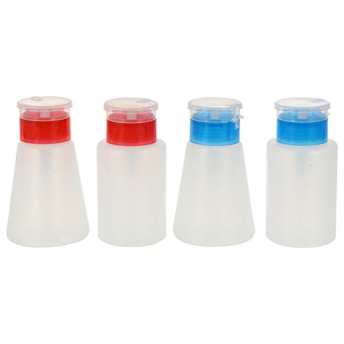 SAFIGLE 4 Stück Nagellackentferner Pumpflasche Lockable Druckflasche Rot und Blau für und Make Up Entferner aus Robustem Material Leicht zu Bedienen für Reisen Geeignet von SAFIGLE