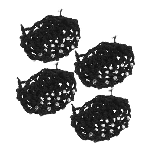 SAFIGLE 4stücke Tanz-haarnetze Für Junge Mädchen Acryl-strass-haar-netz Ballett-haar-accessoire Tanz-haarnetze Für Dutts Haarknoten-abdeckungen Für Frauen von SAFIGLE