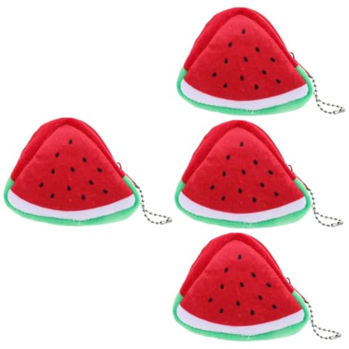 SAFIGLE 4stücke Cartoon Wassermelonen Münzbeutel Für Damen Und Lustiger Plüschiger Und Praktischer Schlüsselanhänger Geldbeutel Für Kleingeld Karten Und Kleine Gegenstände von SAFIGLE